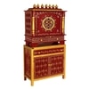 D'Dass Honeywood Sheesham and Mdf  Wall Hanging Wooden Temple With Cabinet For Pooja