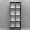 8 Shelves Semi Open Multipurpose Matrix Kitchen Cabinet In Slate Grey Finish