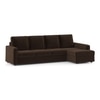 Apollo Sofa (Colour : Dark Earth, Cushion : Hard, Back Type : High Back, Seating Capacity : Right Aligned 3 Seater + Right Aligned Chaise)