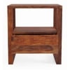 Willow Solid Wood Bedside Table in Teak Finish