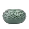 Green Antique Designed Round Candle Holder in Green Colour