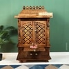 D'Dass Honey Finish Solid Sheesham Wooden Temple For Pooja