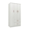 Ren 3 Door Engineered Wood Wardrobe in Silver Oak Finish