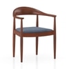 Dara Solid Wood Dining Chair in Honey Finish & Ocean Weave Colour