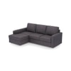 Apollo Fabric Sectional Sofa (Colour : Steel, Cushion : Soft, Back Type : Regular, Seating Capacity : Left Aligned 2 Seater + Left Aligned Chaise)