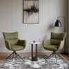 Beck Swivel Metal Dining Chair Set Of 2 In Olive Leatherette