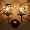 Devansh Metal Electric Wall Light in Gold Colour with Black Shade Count of 2 Lights