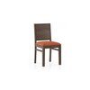 Atlas Dining Chairs Set Of 2 Finish In Danish Walnut Finish With Burnt Orange Colour Fabric
