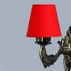 Devansh Metal Electric Wall Light in Antique Gold Colour with Red Shade Count of 1 Light