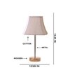 Devansh Off-White Cotton Vintage Curtain Pleated   Lamp With Natural  Wood Base  & Steel Pipe  (12X17.75)