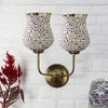 Devansh Metal Electric Wall Light in Gold Colour with Multicolor Shade Count of 2 Lights