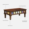 Sheesham Wood Large Coffee Table In Provincial Teak Finish