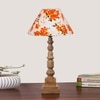 Devansh Multicolor Cotton Table Lamp With  Wood Natural Base (10X10X21 Inches)-39