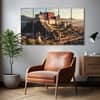 The Castle Decor Potala Palace Wall Art Set of 5 Wooden Framed Digital Painting 27x48 Inch