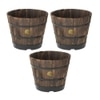 VegTrug Wooden Barrel Planters 37cm Burnt Oak
