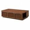Alderley Sheesham Wood Arched Fluted Coffee Table in Walnut Finish