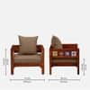Rangrez Solid Wood 1 Seater Sofa in Honey Oak Finish in Brown Colour