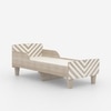 Minimalist Kids Toddler Bed in Oak and White Stripes