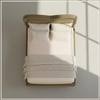 Elaris Curve Comfort Queen Size Bed in velvet With Engineer Wood Frame & Hydraulic Storage