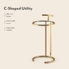 Zion Metal Drink Table in Gold Finish