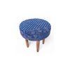 Nayla Solid Wood Stool in Indigo Patch Kantha Fabric