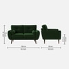 Faro Velvet 2 Seater Sofa in Green Colour
