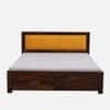 Dhunja Solid Sheesham Wood  King Size  Upholstered  Bed In Provincial Teak Finish