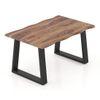 Aquila Live Edge Rectangular Solid Wood Coffee Table In Finish Teak