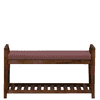 Roros Solid Wood Shoe Rack with Seating in Walnut Brown finish