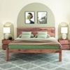 Esra Solid Wood King  Size Bed Without Storage (Teak Finish)