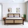Rita Solid Wood Rattan Cane Designed Queen Size Box Storage Bed In Tubbeco Finish