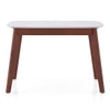 Lunar Solid Wood and Carrara White 4 Seater Dining Table in Honey Finish