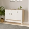 Bluewud Kaspen Engineered Wood Shoe Racks In European Oak & White Finish