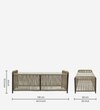 Seville 3+1+1 Seater Rope Sofa Set in Cream Beige and Brown Finish