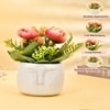 Full Bloom Artificial Plant With Nordic Face Planter