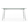 Carmen 6 Seater Glass Top Dining Table In Silver Finish