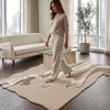 Handmade Natural Wool Shaped Rug Abstract Marble Beige 3 x 5 Feet Carpet