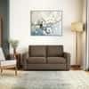 Apollo High Back 2 Seater  Fabric Sofa In Truffle Beige Velvet Colour