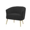 Carl Solid Wood Accent Chair in Black Colour