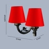 Devansh Metal Electric Wall Light in Antique Gold Colour with Red Shade Count of 2 Lights