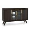 Taarkashi Solid Wood Bar Cabinet in American Walnut Finish