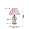 Devansh Conical Multi Cotton Shade Lamp With Wood & Mosaic Glass Base For Decoration/Office/Home/Gifting/Study For Decoration/Office/Home/Gifting/Study -(10X10X14.5) Inches -A