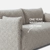 Cozychic Wood 3 Seater With Upholstery Non Storage Sofa In Grey Colour