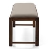 Oribi Dining Bench In Teak Finish With Wheat Brown Fabric