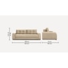 Calliro 3 Seater Pull Out Sofa cum Bed  in Cream Colour