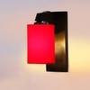 Devansh Solid Wood Electric Wall Light in Brown Colour with Red Shade Count of 1 Light
