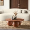 Takai Round Solid Wood Coffee Table in Red Cedar Finish