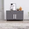 Hexa Red Multipurpose Storage Cabinet With 2 Drawer 2 Door in Giant Wood And Slate Grey Colour