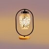 Devansh Multicolor Glass Wooden & Iron  Table Lamp -17 Inch Height  -Ab