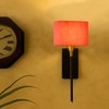 Devansh Metal Electric Wall Light in Black Colour with Orange Shade Count of 1 Light